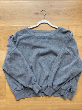 aerie Gray Cozy Crewneck Sweatshirt